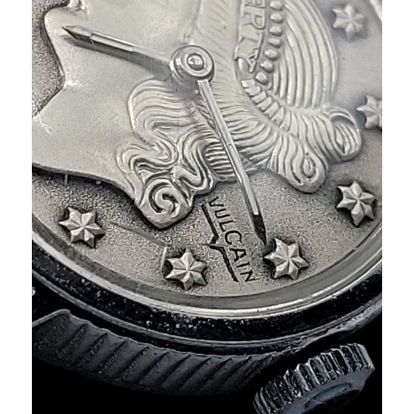 Vtg Vulcain Liberty Head Coin Watch 17 Jewels Swiss FEF 6670 Cal 24mm Kalbe Band - Picture 6 of 16